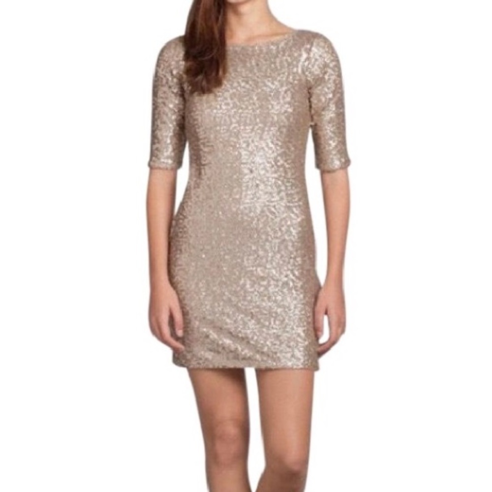 Abercrombie & fitch gold sequins dress